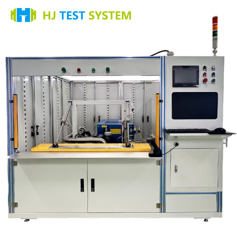 Helium leak detection equipment for battery enclosure